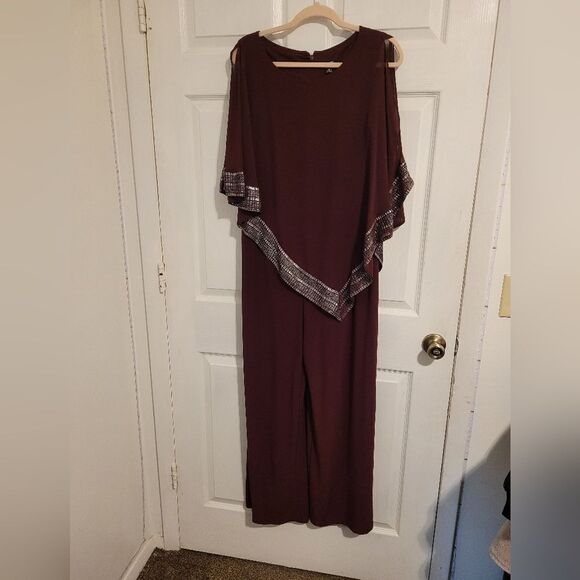 SLNY foil trim asymmetrical pop over jumpsuit - Picture 5 of 9